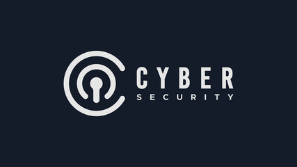 Abstract Lock Sign Letter C Cyber Security Logo Design Template Element