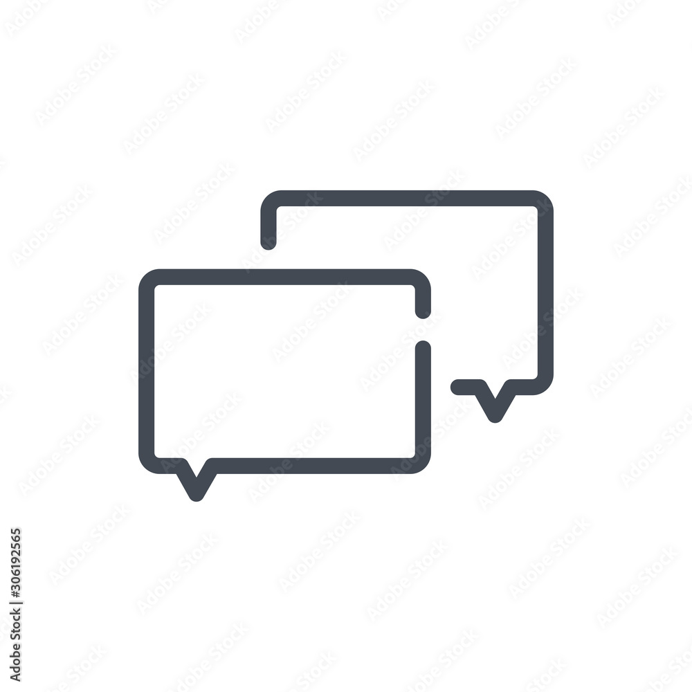 Poster chat and message line icon. dialog and communication vector outline sign.