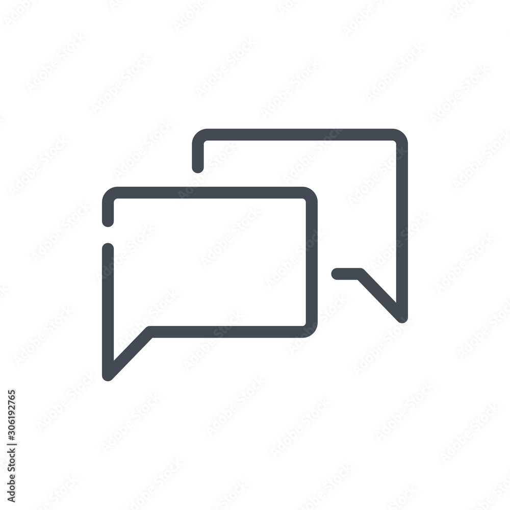 Poster chat and message line icon. dialog and communication vector outline sign.