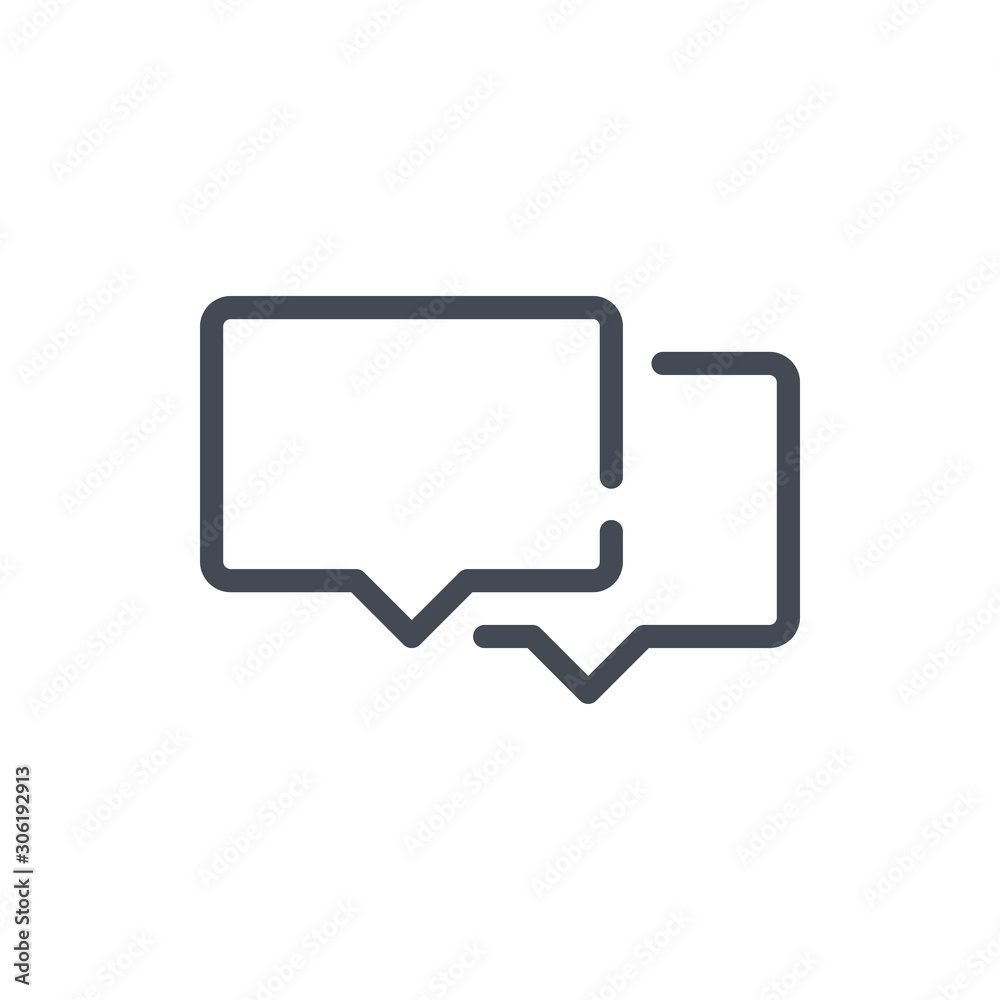 Poster chat and message line icon. dialog and communication vector outline sign.