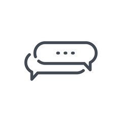 Chat and message line icon. Dialog and communication vector outline sign.