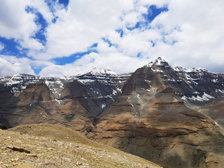 Sacred Mountain Kailas. View of Holy Mount Kailas as seen from Dera Puk in Tibet. 