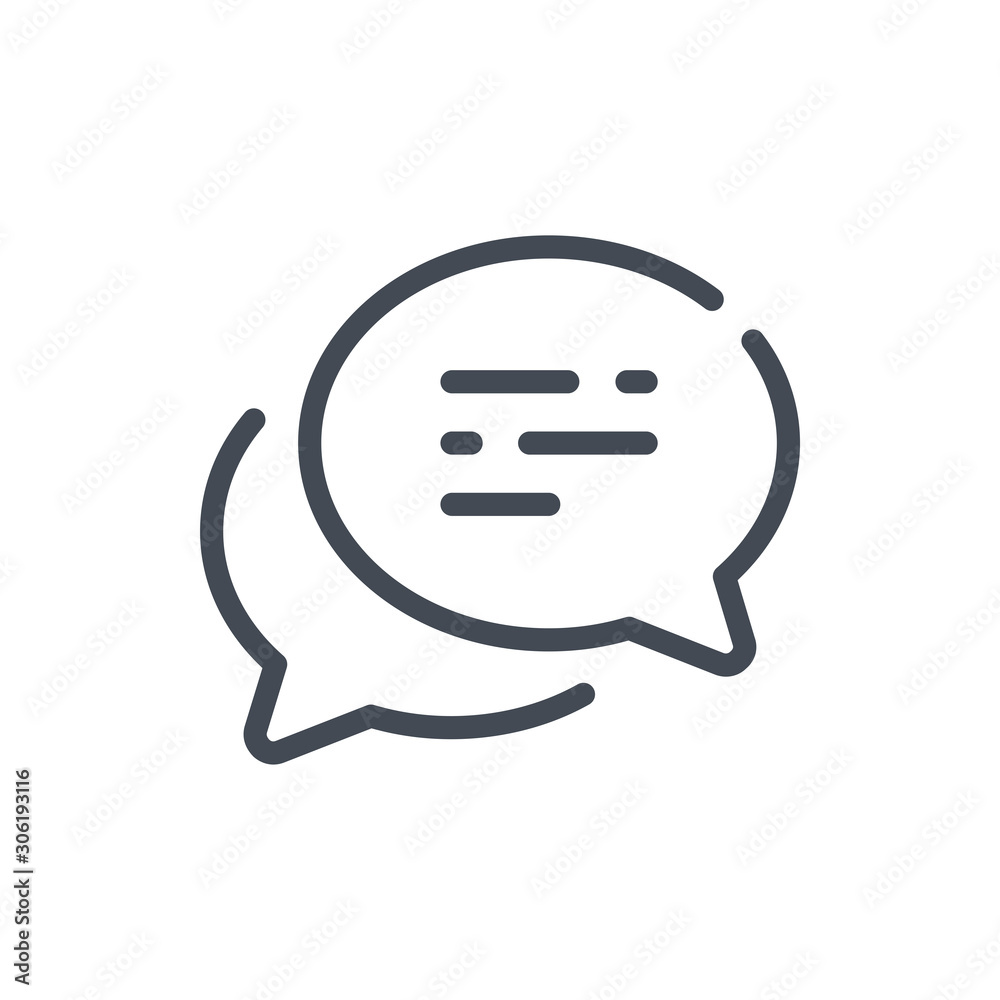 Poster chat and message line icon. dialog and communication vector outline sign.