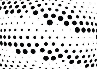 Abstract halftone wave dotted background. Halftone twisted grunge pattern, dot, circle.  Vector modern optical halftone pop art texture for poster, business card, cover, label mock-up, sticker layout
