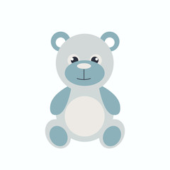 Obraz na płótnie Canvas Vector Illustration toy cute blue bear. For card, postcard, scrapbooking, poster