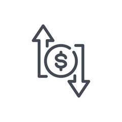 Financial exchange line icon. Exchange trading vector outline sign.