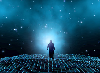 Fototapeta premium Person und Universum