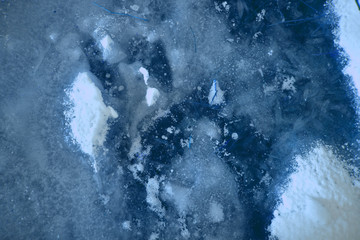 ice surface with winter patterns blue-white, skating, skiing, new year
