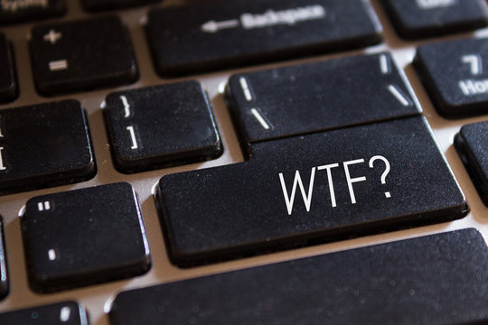 WTF sign on notebook