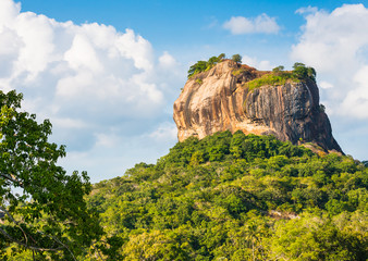 Fototapeta na wymiar Sogoriya Rock in Sri Lanka close-up with dramatic sky