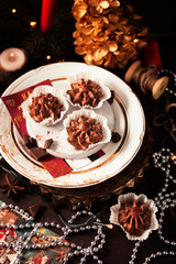 christmas cookies with chocolate and nuts