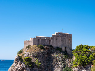 Fototapeta na wymiar Buildings and Architecture of Dubrovnik Old Town on the Adriatic Coast, Croatia