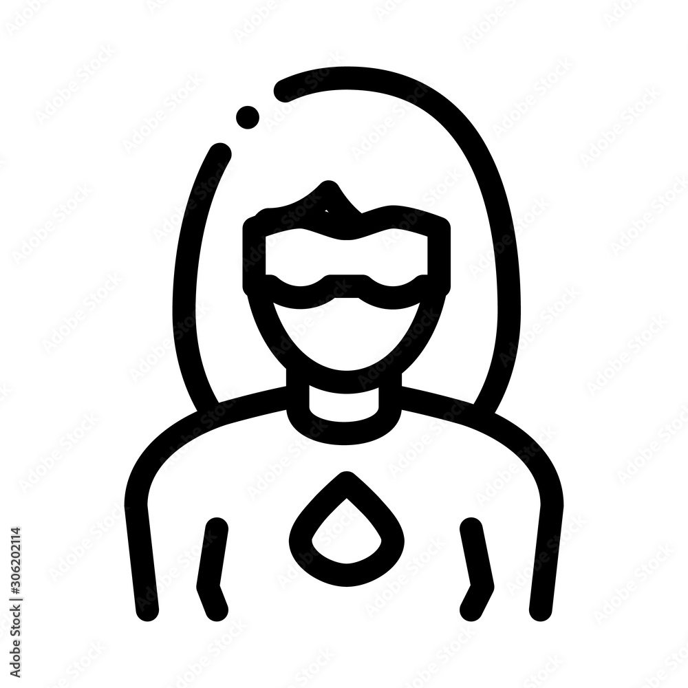 Wall mural Super Hero Woman Icon Vector. Outline Super Hero Woman Sign. Isolated Contour Symbol Illustration