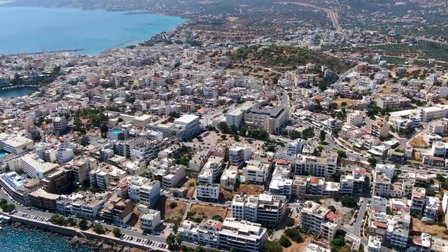 Bird's Eye View Of Agios Nikolaos City And Voulismeni Lake, General Panorama