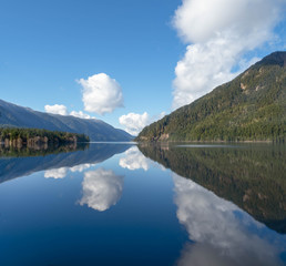 A beautiful reflection on Lake Crescent Washington