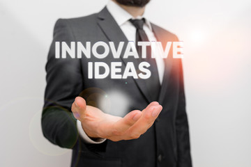 Conceptual hand writing showing Innovative Ideas. Concept meaning application of better solutions...