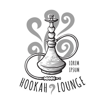 Hookah lounge logo and shisha bar label