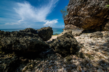 A beautiful view of Padang Padang beach in Bali, Indonesia