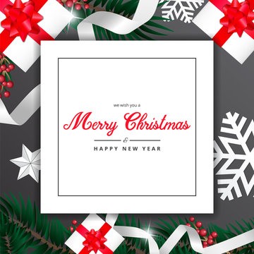 We wish you a merry christmas banner, merry christmas greeting card 
