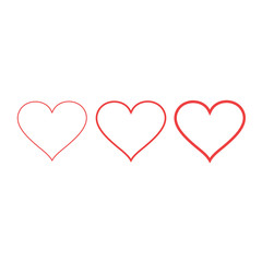 Heart icons, love symbol vector collection
