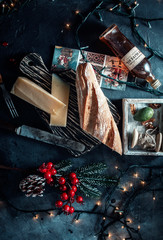 cheese Christmas still life decoration