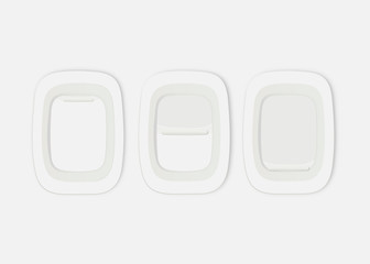 Vector realistic airplane window, aircraft illuminator.Vector illustration.