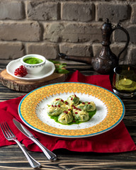 azerbaijan traditional cousine gurza with meat