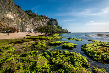 A beautiful view of Uluwatu beach in Bali, Indonesia.