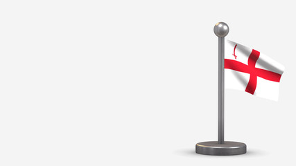 Fototapeta premium The City London 3D waving flag illustration on tiny flagpole.