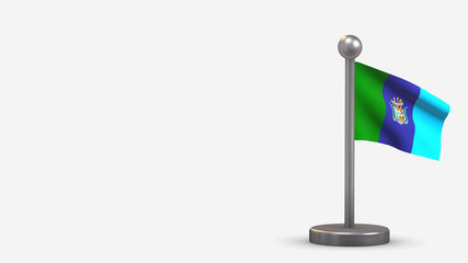 Santa Elena 3D waving flag illustration on tiny flagpole.