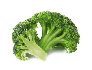 Fresh broccoli isolated on white. Edible green plant