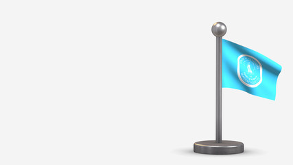 Pembrokeshire 3D waving flag illustration on tiny flagpole.