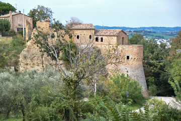 italian medieval catle ruins in the countryside