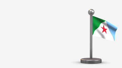 Merida 3D waving flag illustration on tiny flagpole.