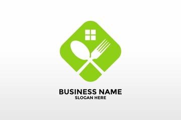Food logo design template vector, Cafe or Restaurant emblem