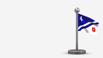 Fototapeta premium Franco Albertains 3D waving flag illustration on tiny flagpole.