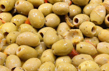 background of green olives