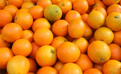 Sicilian oranges for sale at the fruit market