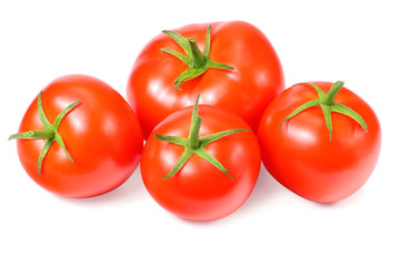 fresh tomatoes isolated on a white background