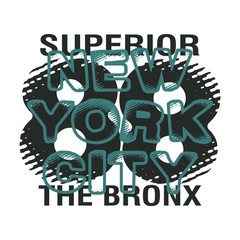New York typography, t-shirt Bronx, design graphic, printing man NYC
