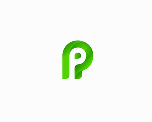initial P logo gradient modern logo design