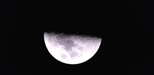 Half Moon Taken from Telescope