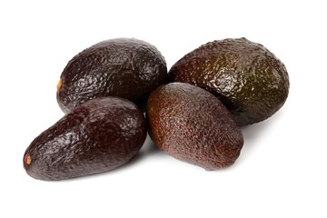 Brown avocado isolated on white background. Healthy food.