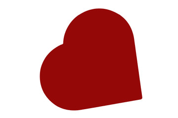 Red heart isolated. Close-up of a red paper heart isolated on a white background. Design element as symbol for love for cards of Valentine, wedding, holidays or other holidays. Macro photograph.