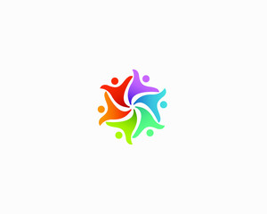 community people colorful icon design 