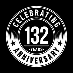 Fototapeta premium 132 years anniversary celebration logo template. One hundred thirty two years vector and illustration.
