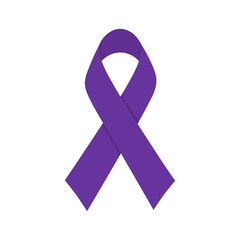 Purple ribbon. Abstract concept, icon. Vector illustration.
