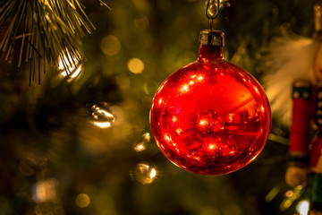 Beautiful Colorful Christmas tree decorations.