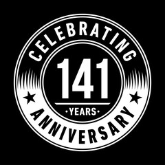 Fototapeta premium 141 years anniversary celebration logo template. One hundred forty one years vector and illustration.