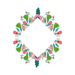 floral flowers wreath decoration ornament icon